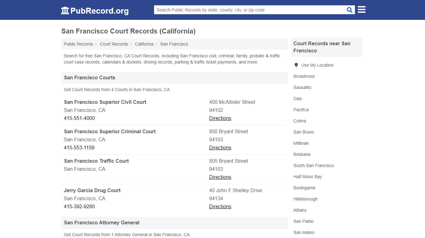 Free San Francisco Court Records (California Court Records)